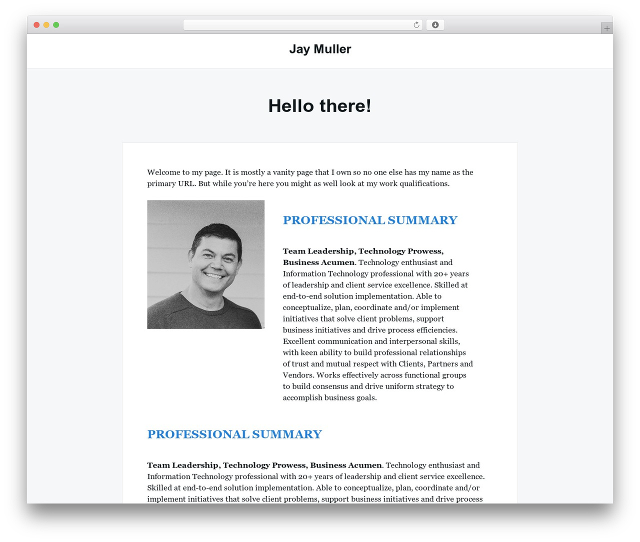 WordPress theme Really Simple - jaymuller.com