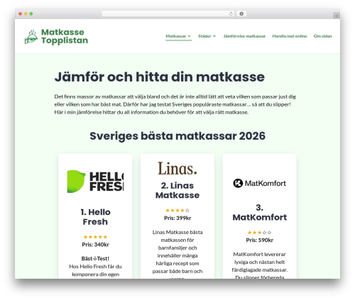 WP theme Stackable - matkassetopplistan.se