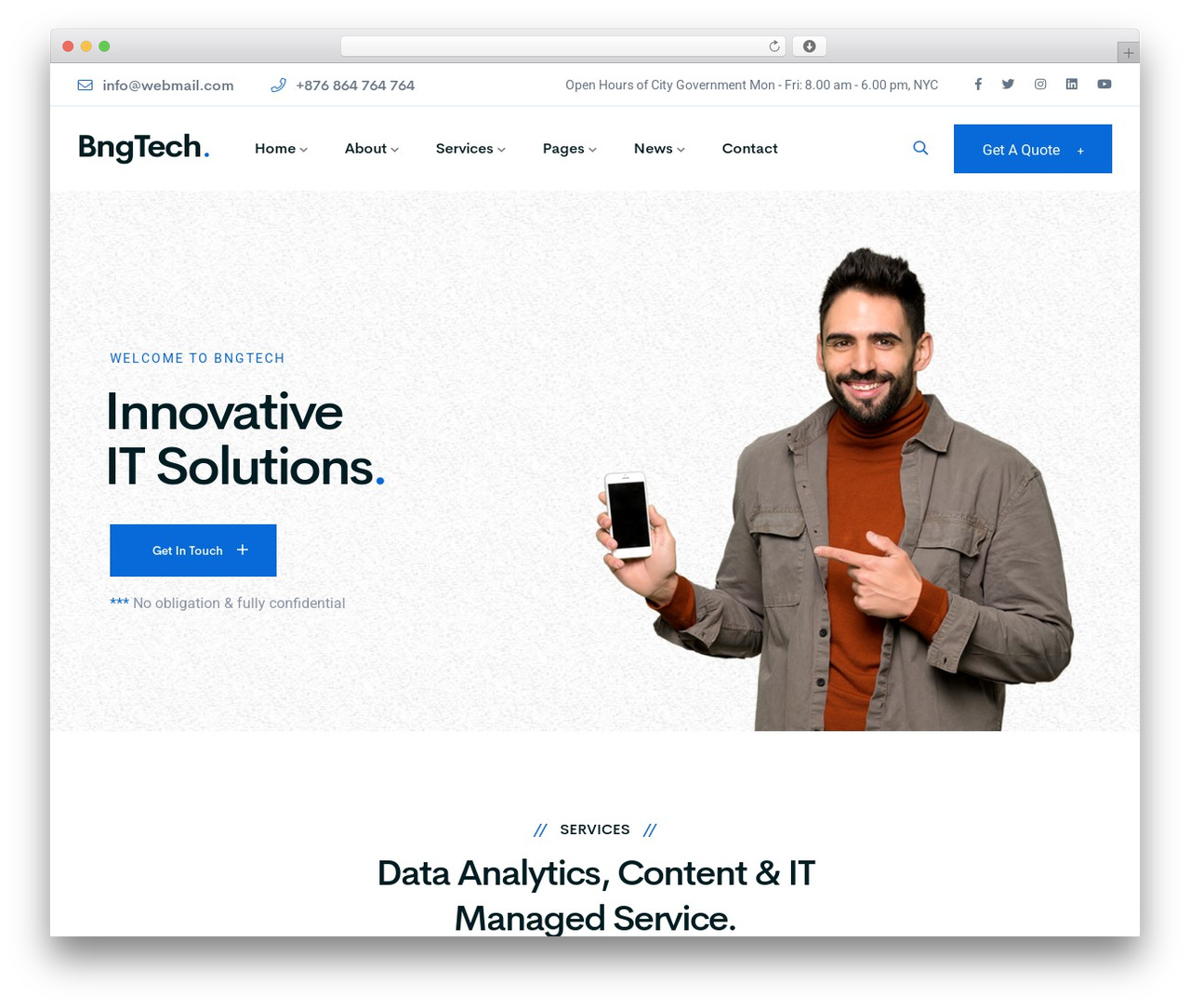 WordPress theme BngTech - codeskdhaka.com/wp/bngtech