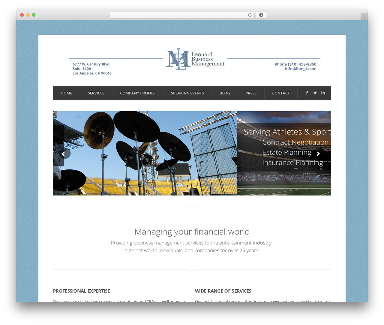 WordPress theme Seabird - leonardbusinessmanagement.com