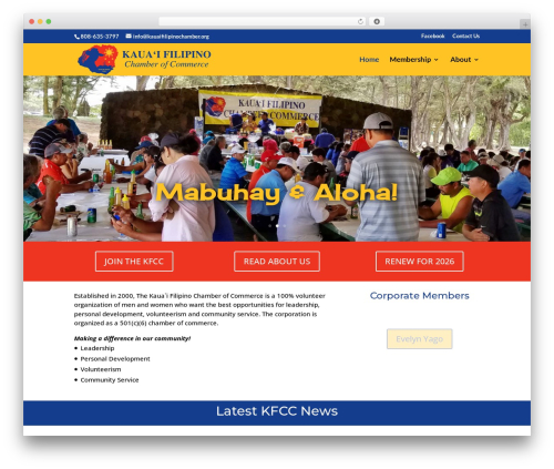 Divi premium WordPress theme - kauaifilipinochamber.org