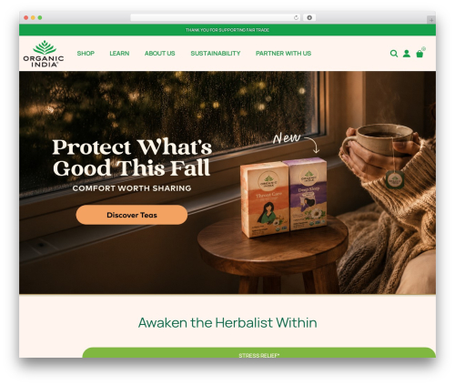 Organic India WordPress theme - organicindiausa.com