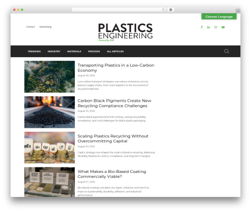 Plastic Engineering WordPress theme - plasticsengineering.org