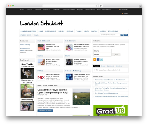 WP-Clear WordPress theme - londonstudent.co.uk