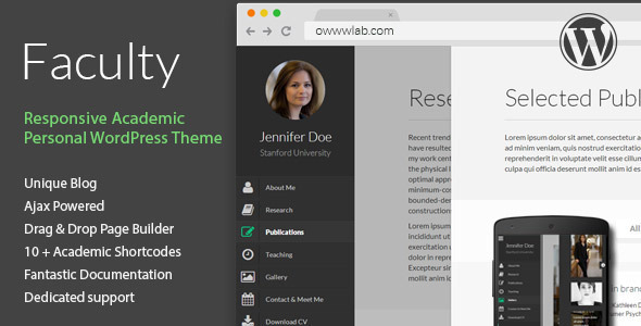 Faculty (shared on wplocker.com) WordPress theme by owwwlab