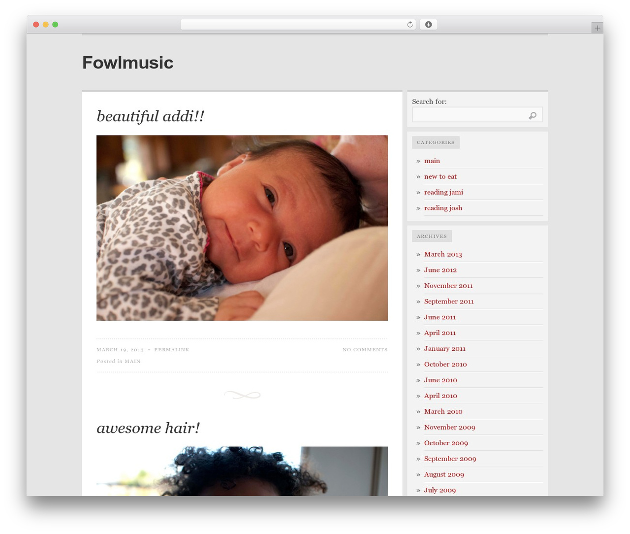 Theme WordPress Comet - fowlmusic.com