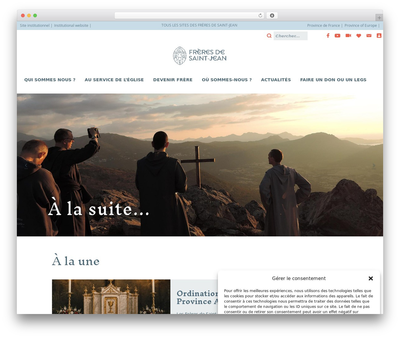 congregation WordPress theme - freres-saint-jean.org