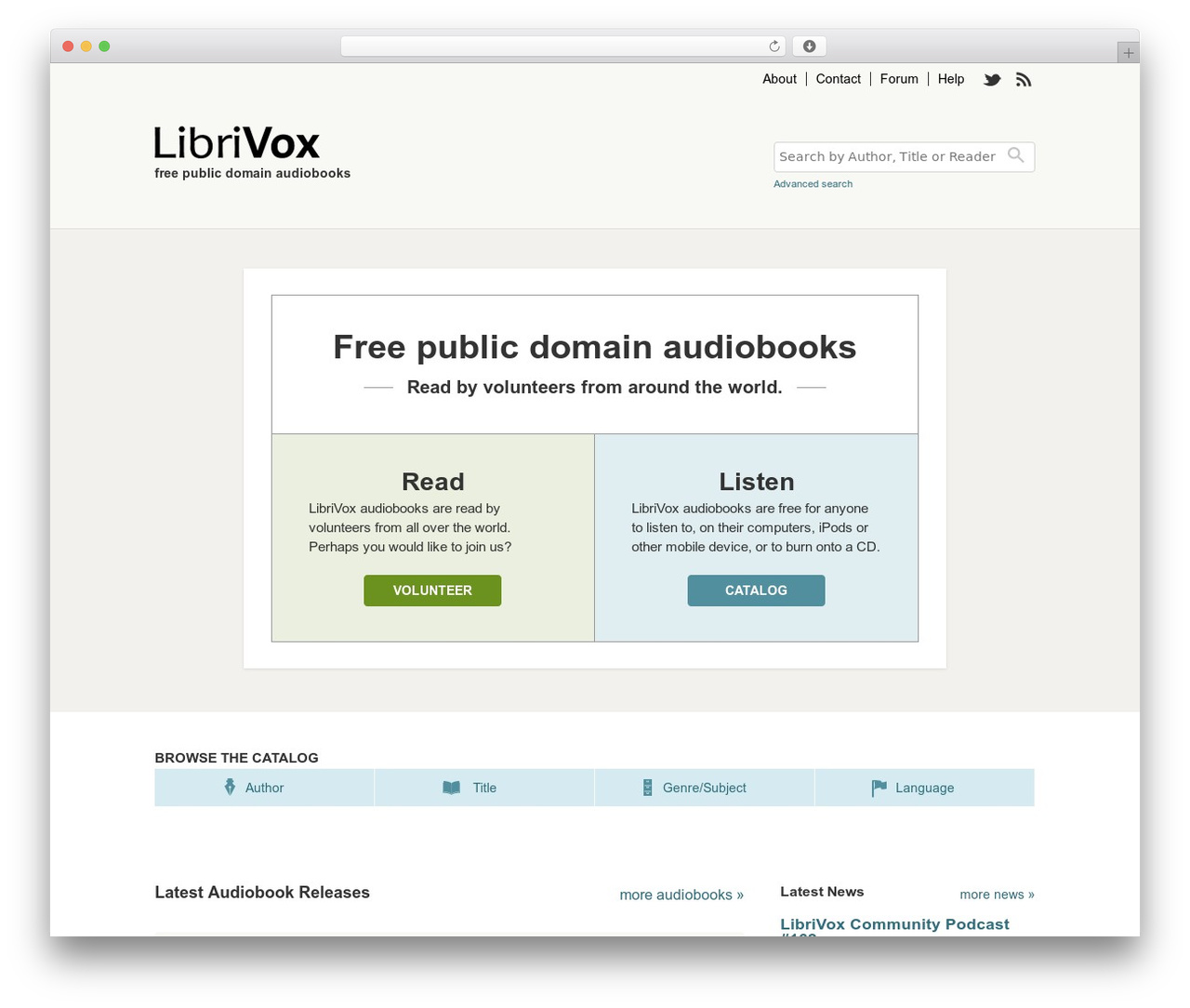 Librivox WordPress theme design - librivox.org