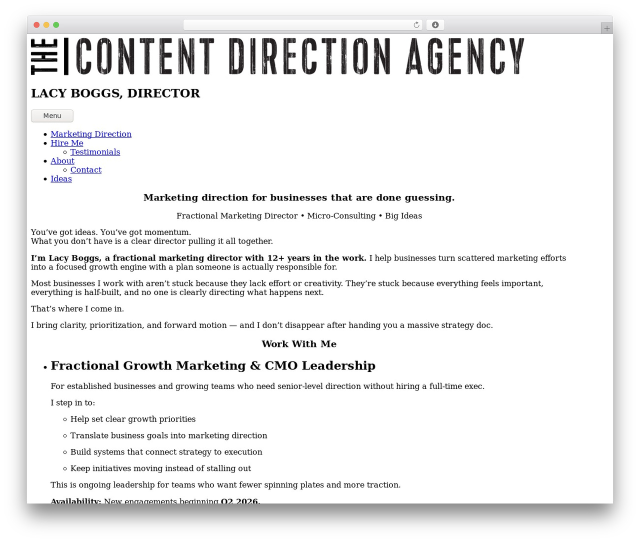 Theme WordPress Content Direction - lacyboggs.com