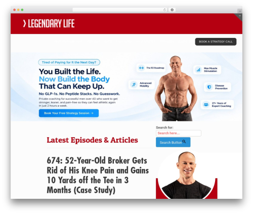 Smart podcast player WordPress plugin - legendarylifepodcast.com