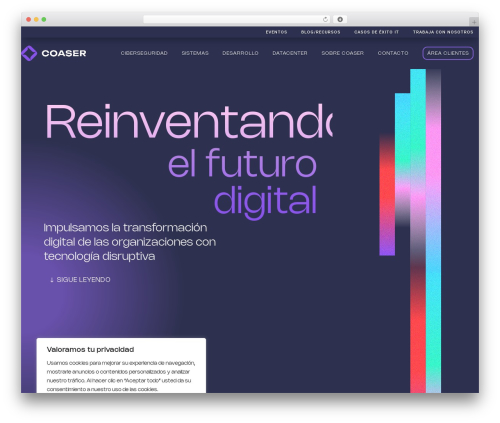 Divi with particle js WordPress plugin - coaser.com
