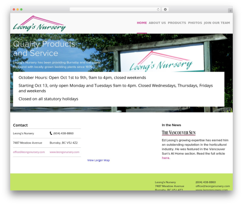 Avanter WordPress theme - leongsnursery.com