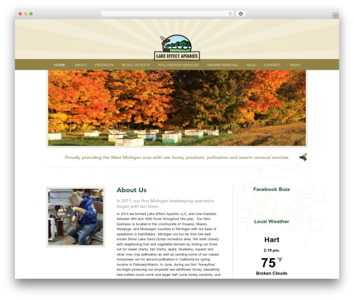 Envigor WordPress theme - lakeeffectapiaries.com