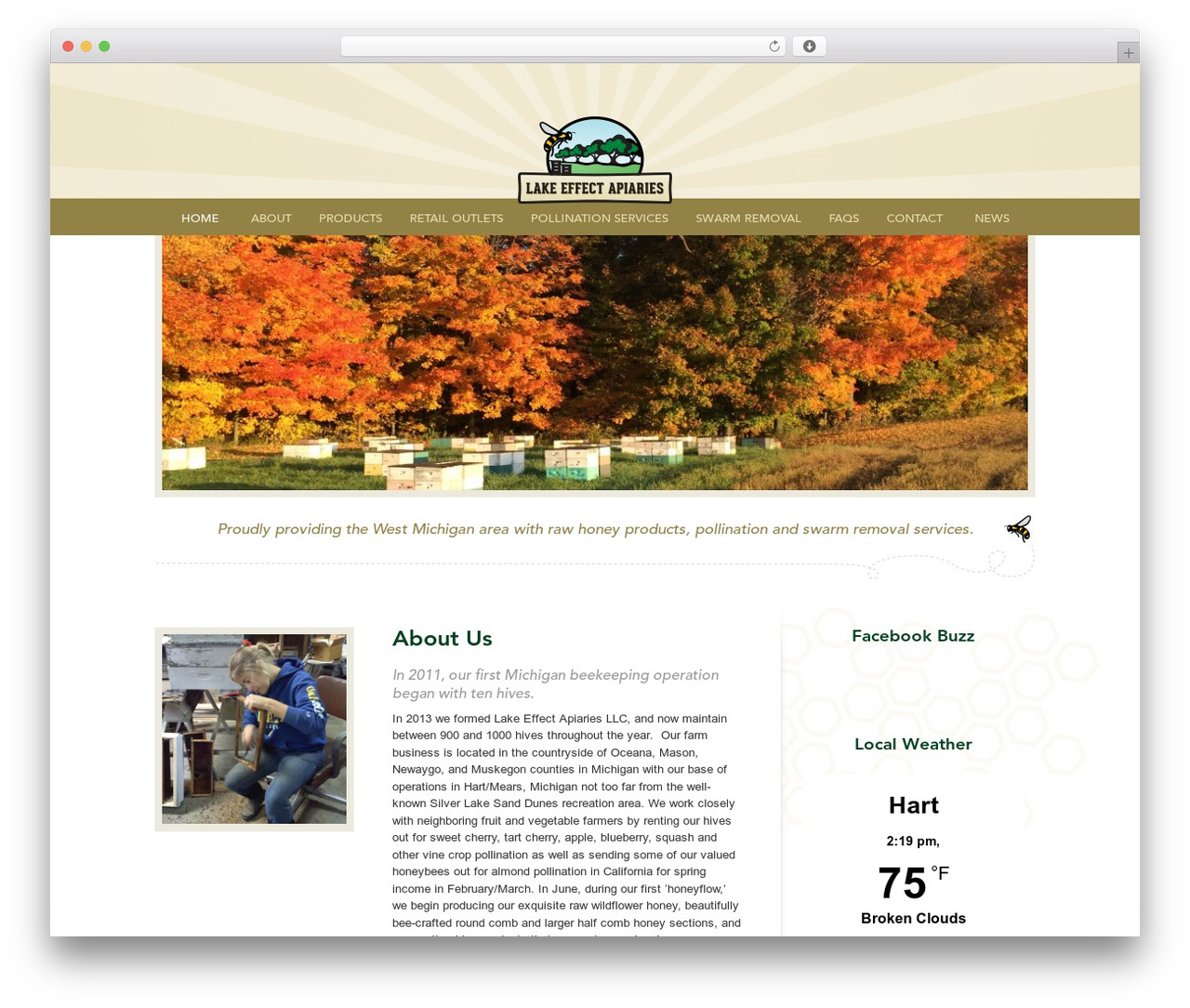 Envigor WordPress theme - lakeeffectapiaries.com