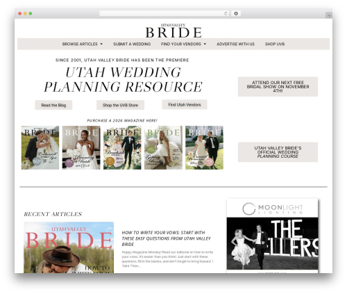 freyja WordPress theme - utahvalleybride.com