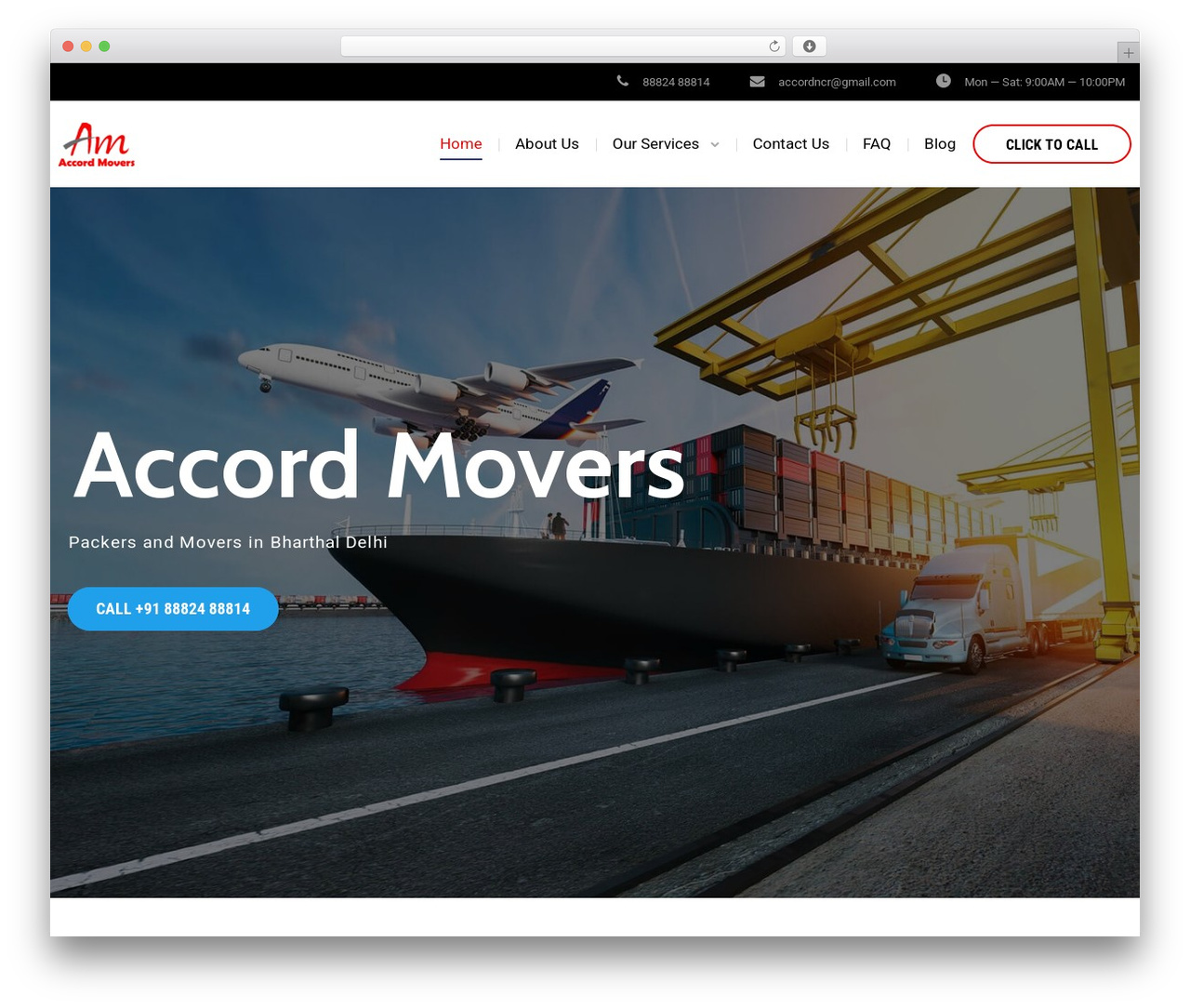 GlobeCo WordPress theme - accordmovers.in