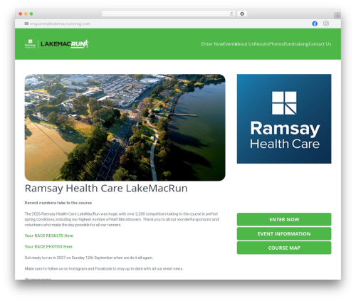 Impreza WordPress website theme - lakemacrunning.com