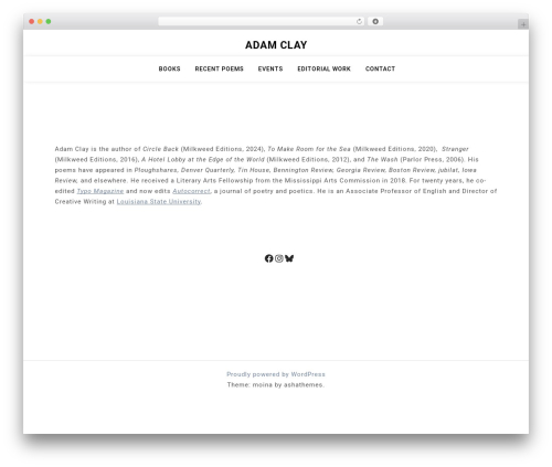 Moina theme WordPress free - adamclay.org