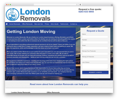 SimpleLeads premium WordPress theme - londonremovals.com