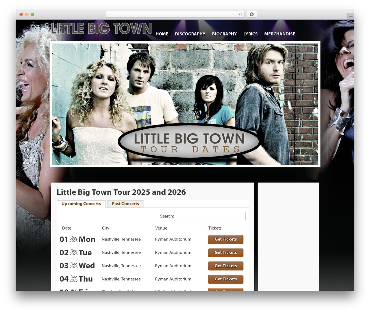 Tour Theme WordPress theme - littlebigtowntourdates.com Tour Theme WordPress theme - littlebigtowntourdates.com