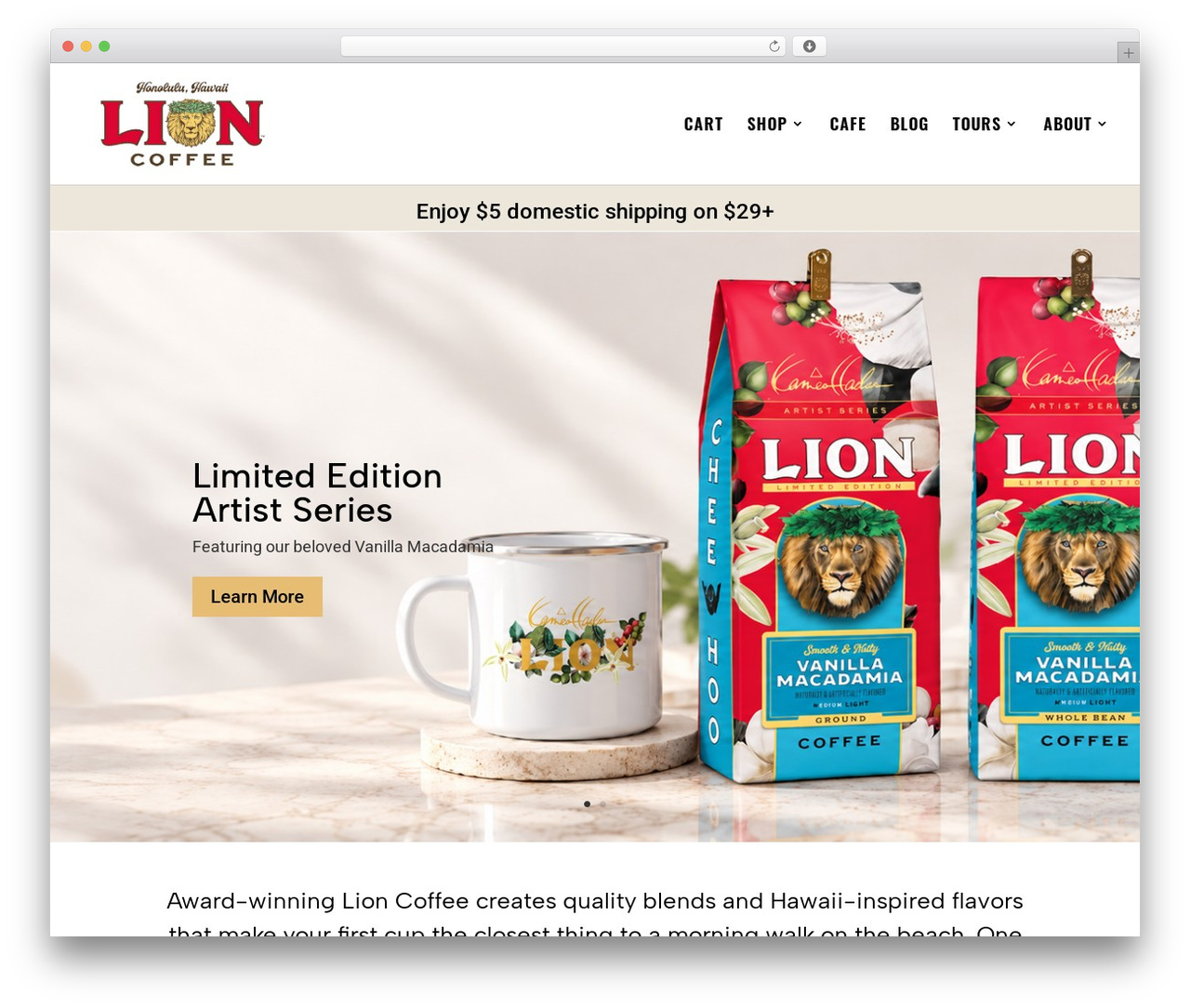 WordPress theme Divi - lioncoffee.com