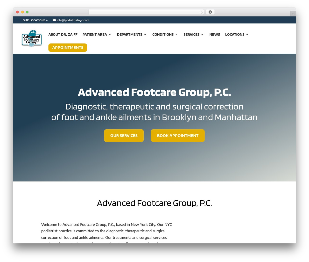 WordPress theme Advanced Footcare Group, PC - podiatristnyc.com WordPress theme Advanced Footcare Group, PC - podiatristnyc.com
