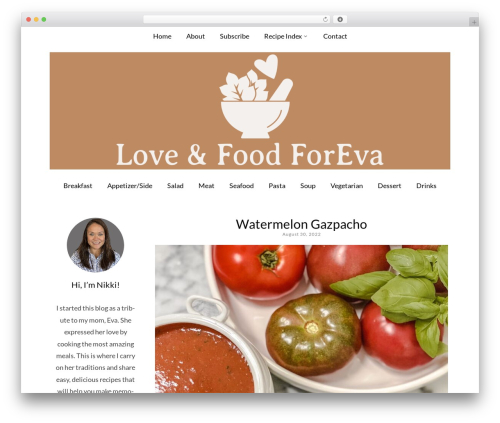 WP theme Biscuit - loveandfoodforeva.com