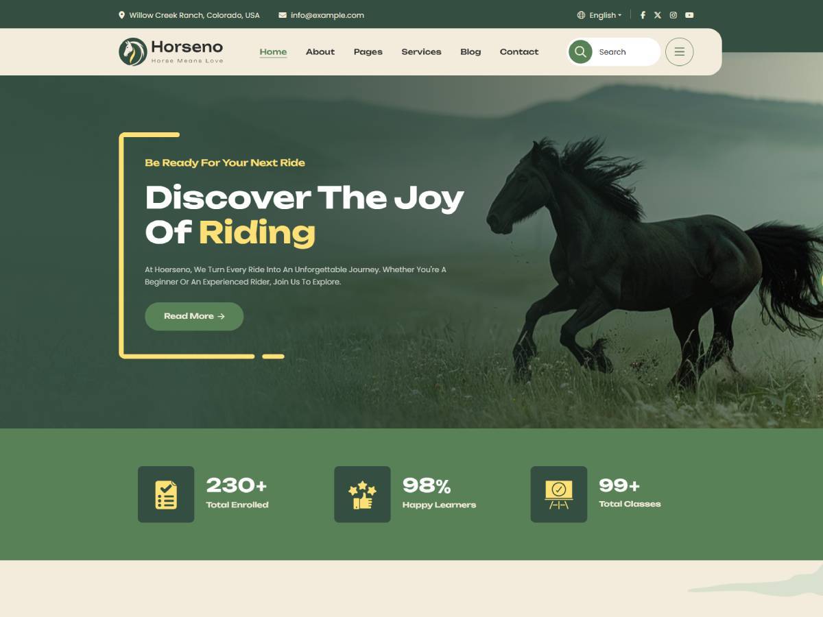 Horseno theme WordPress by Vecurosoft