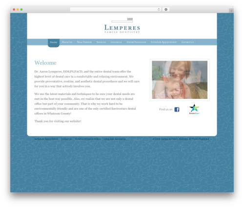 Blue Floss WordPress theme - lemperesdentistry.com