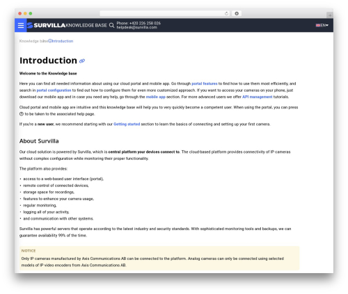 Knowledge Base WordPress theme design - survilla.support