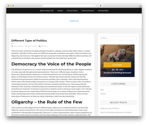 WordPress theme InDreams - labourleft.co.uk
