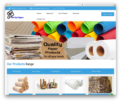 Dimension WordPress theme - shriharipapers.com