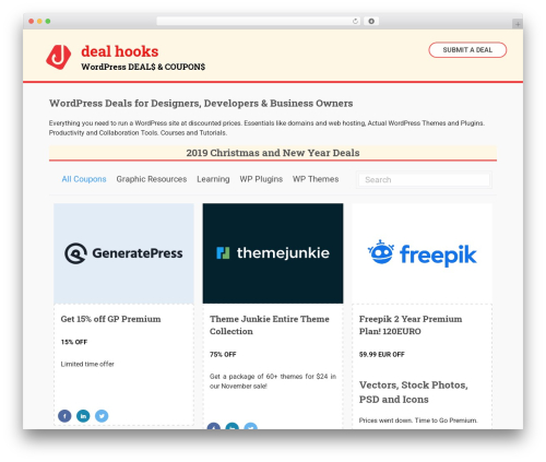 Remix WordPress theme - dealhooks.com