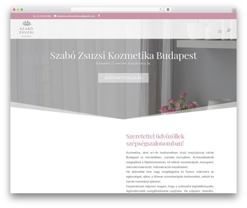 WordPress theme Divi - szabozsuzsikozmetikus.hu