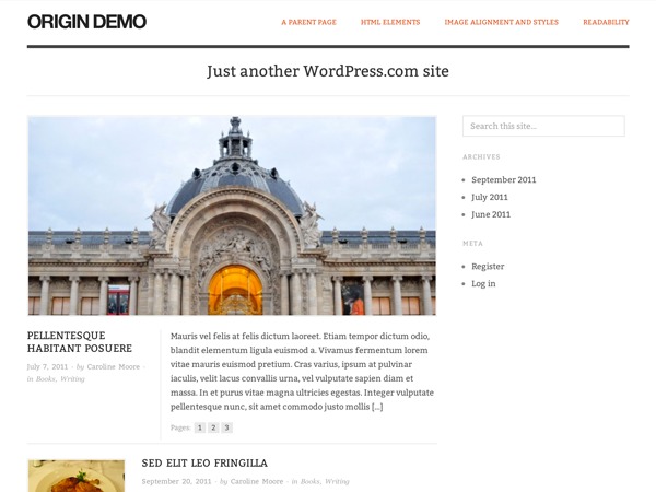 Origin – WordPress.com Child WordPress theme