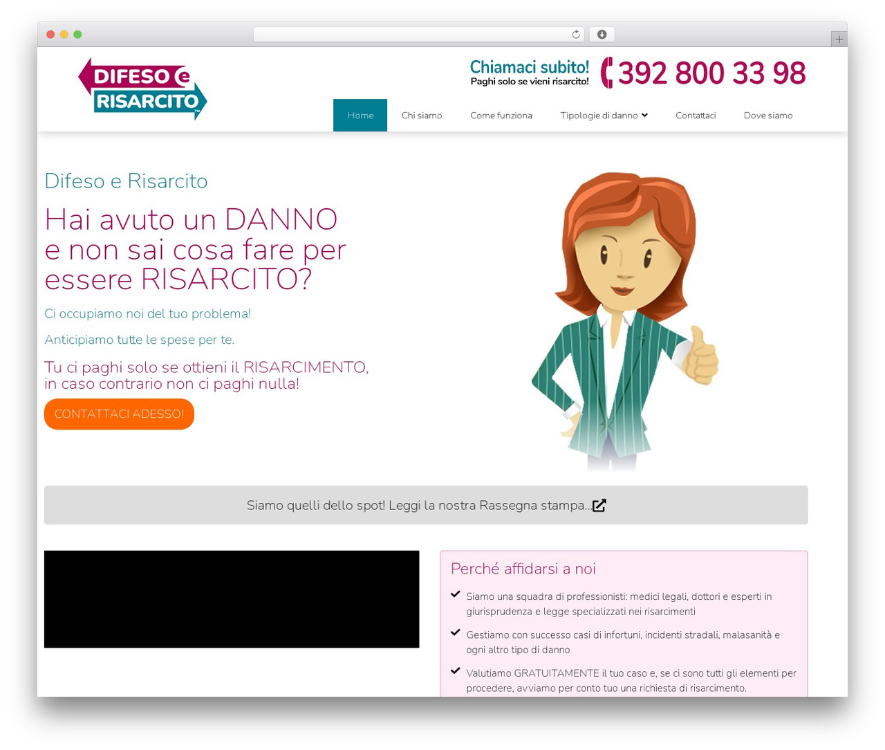 Difeso & Risarcito WordPress theme design - difesoerisarcito.it