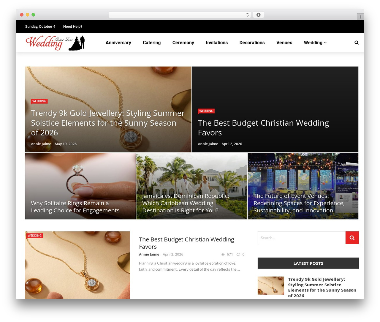 Rubik WordPress theme - weddingcometrue.com