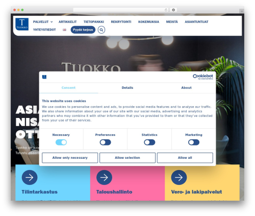 Cornerstone WordPress theme - tuokko.fi