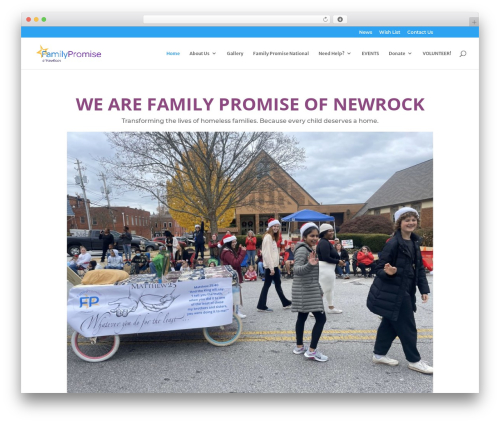 Divi premium WordPress theme - familypromiseofnewrock.org