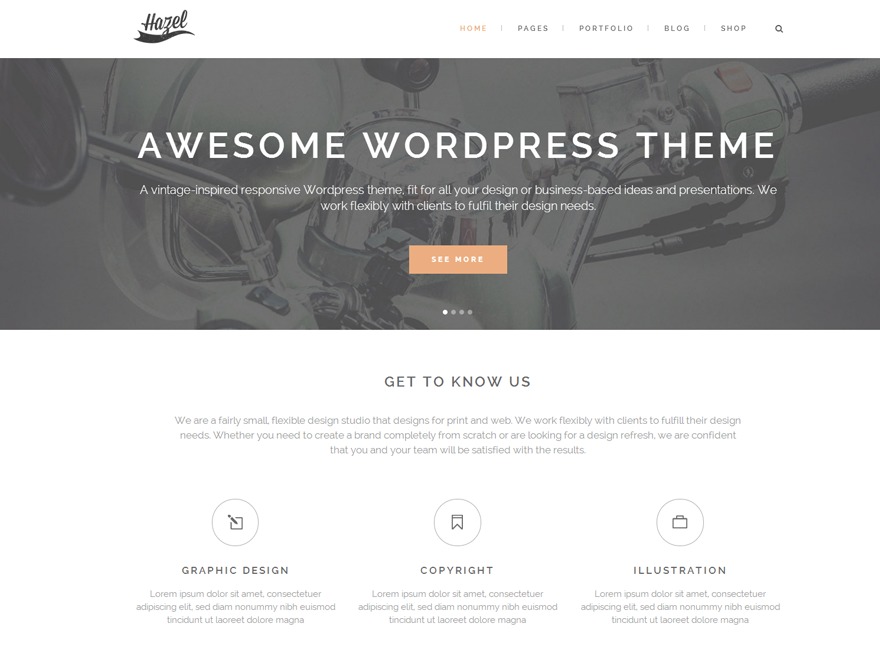 Hazel WordPress theme by treethemes