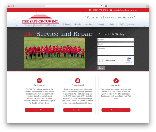 WordPress theme Fire Safe - firesafegroup.com