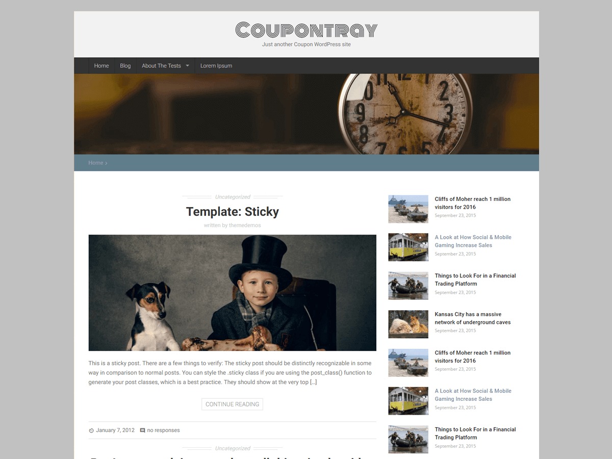 Coupontray best free WordPress theme