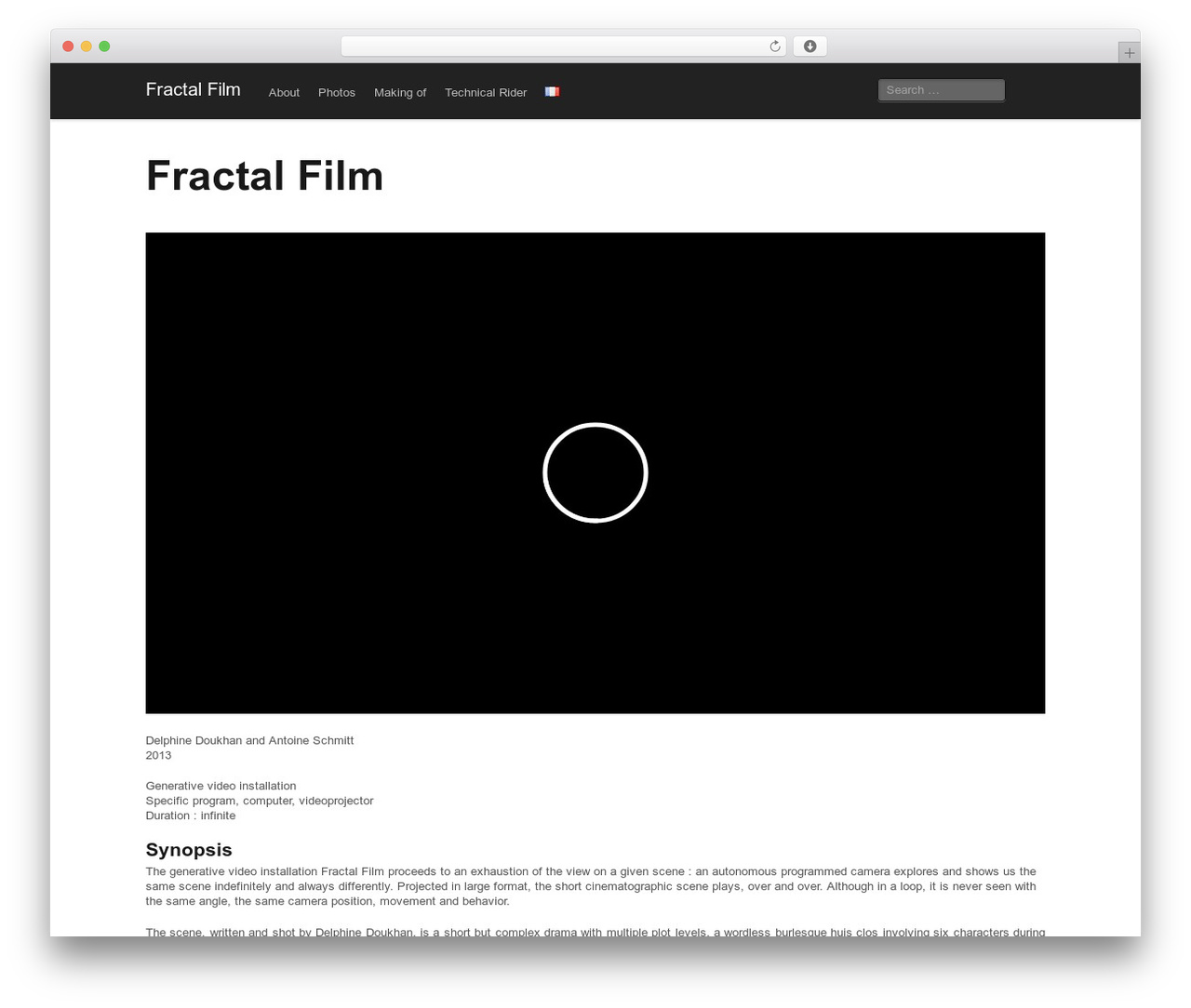 Mixfolio WordPress theme - fractalfilm.net