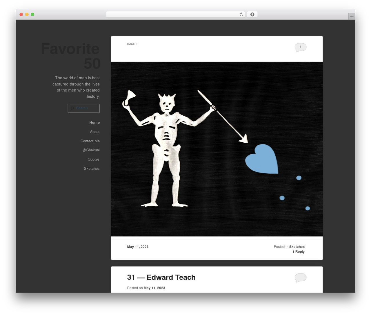 WordPress theme Hum - favorite50.com