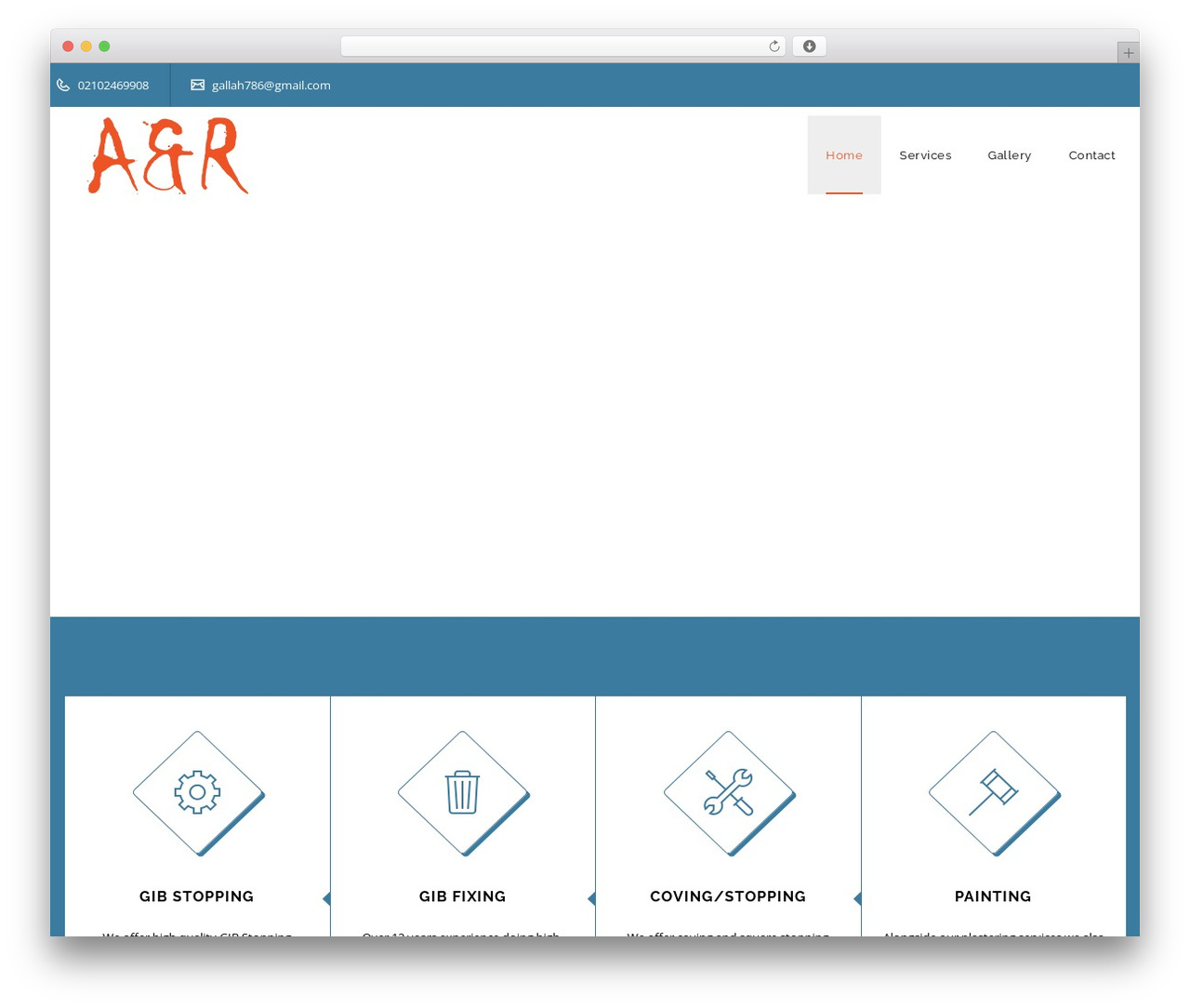 WordPress theme Veda - anrplastering.co.nz