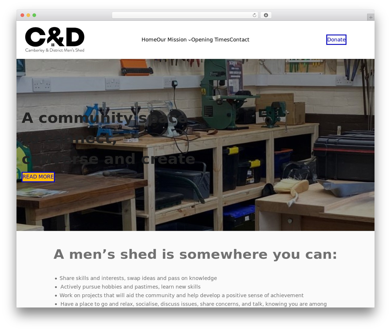 WordPress website theme Alpha Patterns - camberleyshed.org