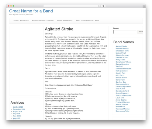 Bootstrap Basic WordPress theme - greatnameforaband.com