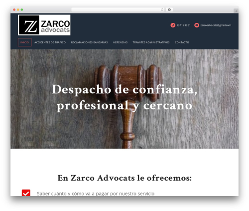 Lawyers WordPress website theme - zarcoadvocats.com
