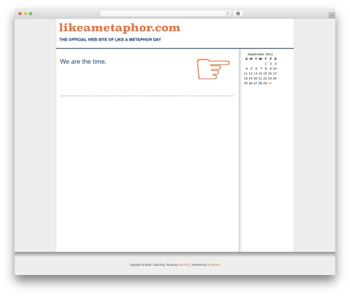 Cleanfrog WordPress theme - likeametaphor.com