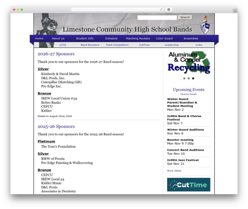 Limestone theme WordPress - limestonebands.com